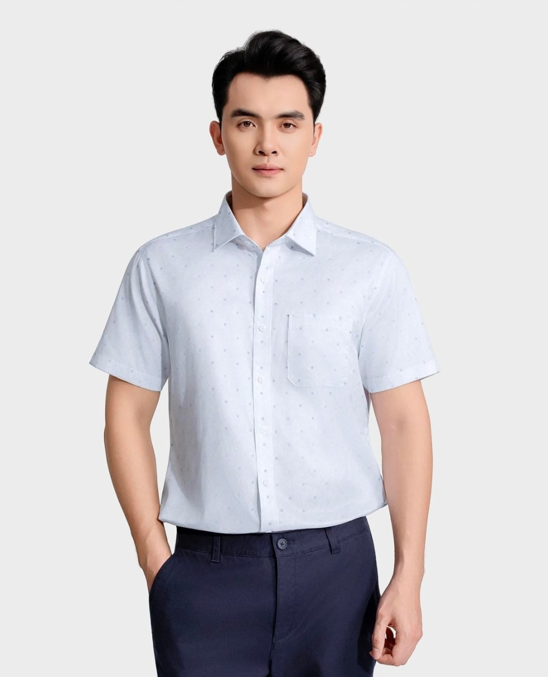 ARISTINO BUSINESS - Áo sơ mi nam cổ bẻ tay ngắn in họa tiết
