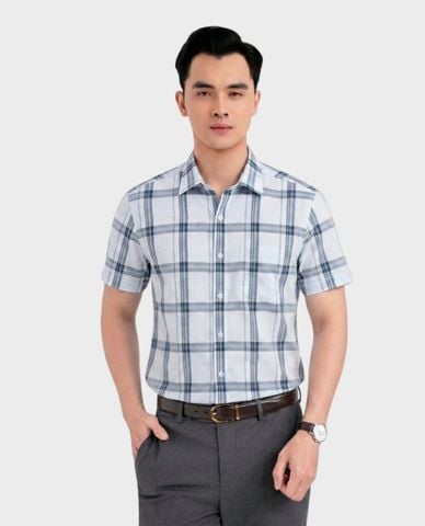  ARISTINO BUSINESS - Áo sơ mi nam cổ bẻ tay ngắn kẻ sọc lịch lãm 
