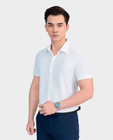  ARISTINO BUSINESS - Áo sơ mi nam cổ bẻ tay ngắn thanh lịch 