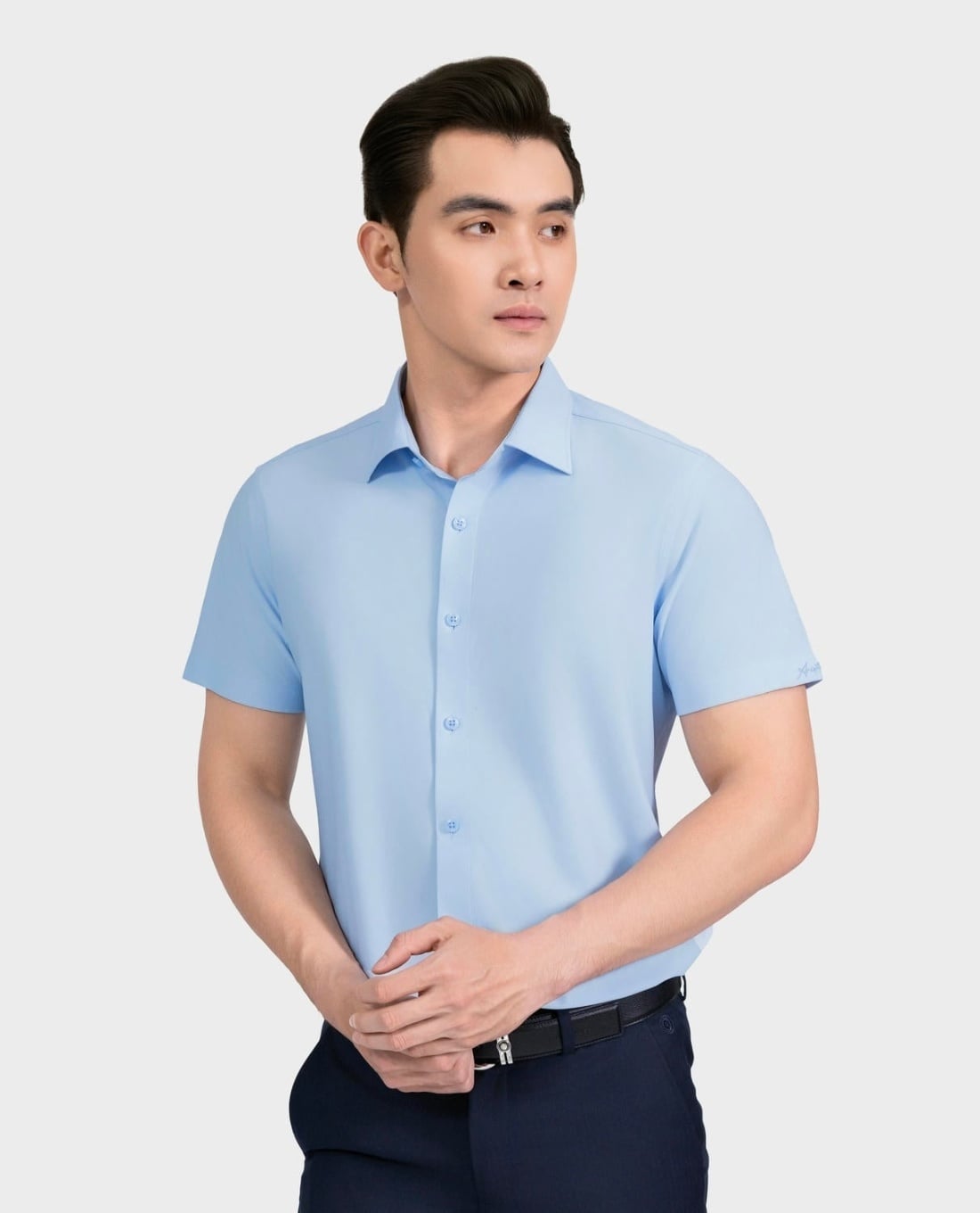 ARISTINO BUSINESS - Áo sơ mi nam cổ bẻ tay ngắn cổ điển