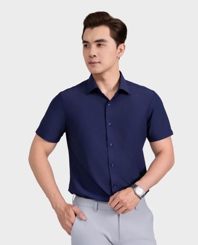  ARISTINO BUSINESS - Áo sơ mi nam cổ bẻ tay ngắn lịch lãm 