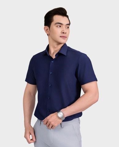  ARISTINO BUSINESS - Áo sơ mi nam cổ bẻ tay ngắn lịch lãm 