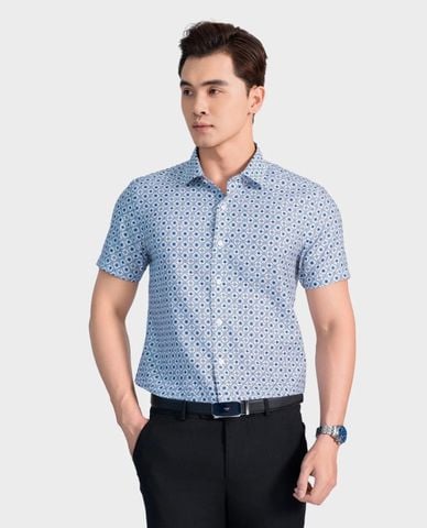  ARISTINO BUSINESS - Áo sơ mi nam cổ bẻ tay ngắn in họa tiết 