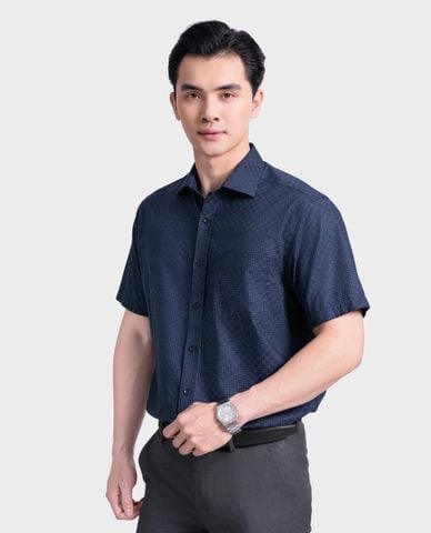  ARISTINO BUSINESS - Áo sơ mi nam cổ bẻ tay ngắn in họa tiết 
