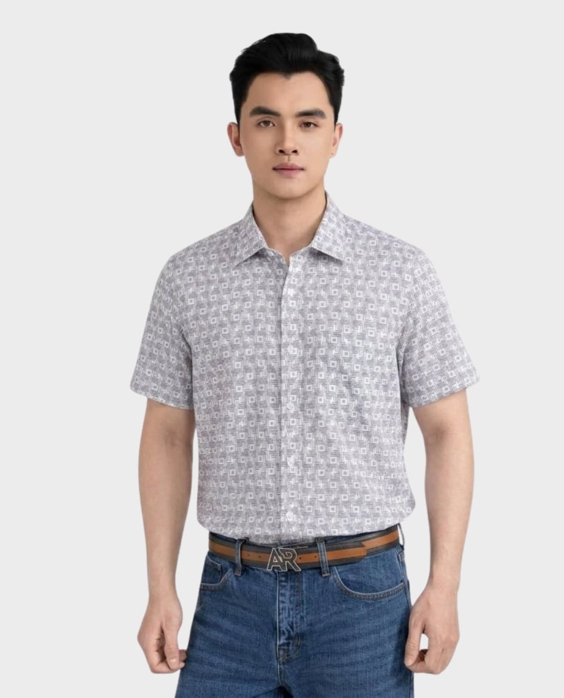 ARISTINO BUSINESS - Áo sơ mi nam cổ bẻ tay ngắn in họa tiết
