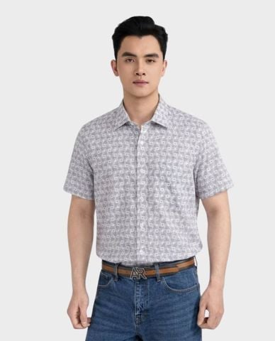  ARISTINO BUSINESS - Áo sơ mi nam cổ bẻ tay ngắn in họa tiết 