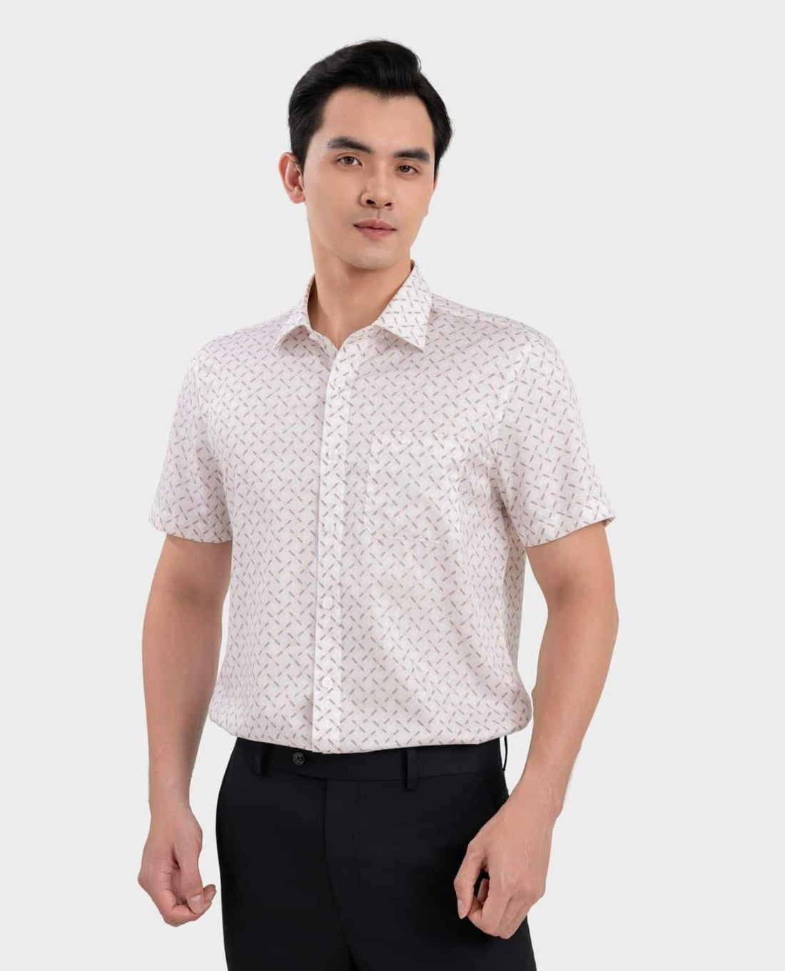 ARISTINO BUSINESS - Áo sơ mi nam cổ bẻ tay ngắn in họa tiết