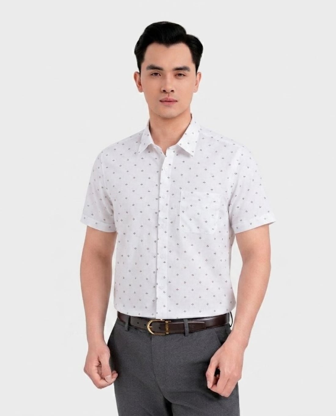 ARISTINO BUSINESS - Áo sơ mi nam cổ bẻ tay ngắn in họa tiết