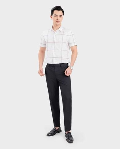  ARISTINO BUSINESS - Áo sơ mi nam cổ bẻ tay ngắn sọc caro 