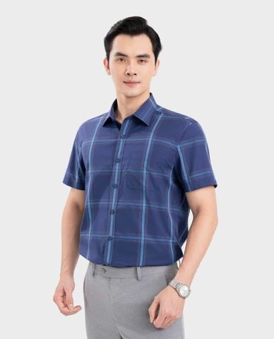  ARISTINO BUSINESS - Áo sơ mi nam cổ bẻ tay ngắn kẻ sọc 