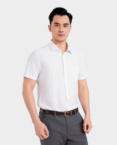  ARISTINO BUSINESS - Áo sơ mi nam cổ bẻ tay ngắn phối túi 