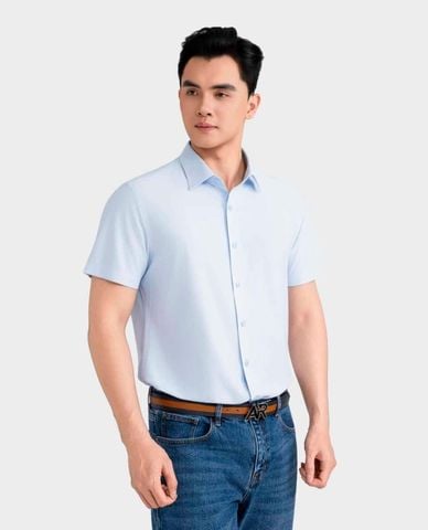  ARISTINO BUSINESS - Áo sơ mi nam cổ bẻ tay ngắn tối giản 