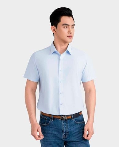  ARISTINO BUSINESS - Áo sơ mi nam cổ bẻ tay ngắn tối giản 