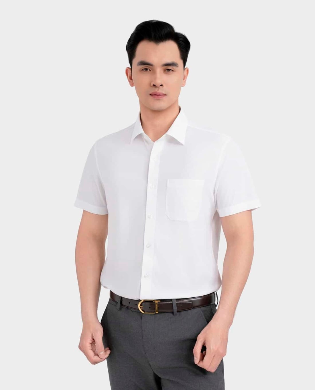 ARISTINO BUSINESS - Áo sơ mi nam cổ bẻ tay ngắn tối giản