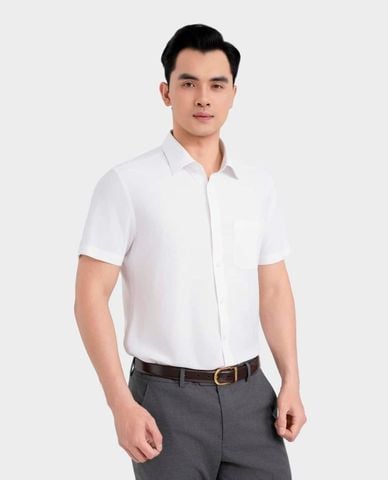  ARISTINO BUSINESS - Áo sơ mi nam cổ bẻ tay ngắn tối giản 