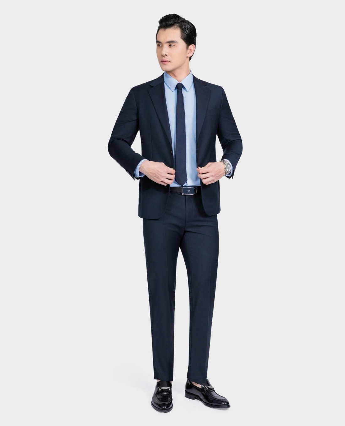 ARISTINO BUSINESS - Bộ suit nam một hàng nút cổ V tay dài Premio