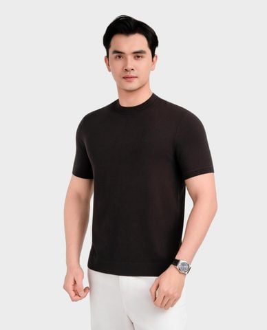  ARISTINO BUSINESS - Áo dệt kim nam cổ tròn tay ngắn 