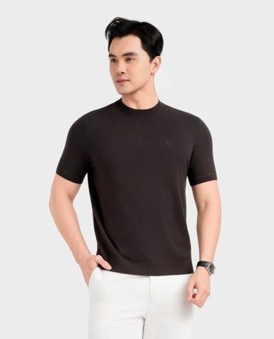  ARISTINO BUSINESS - Áo dệt kim nam cổ tròn tay ngắn 