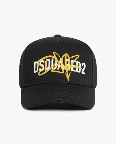  DSQUARED2 - Nón bóng chày nam họa tiết thêu chữ 