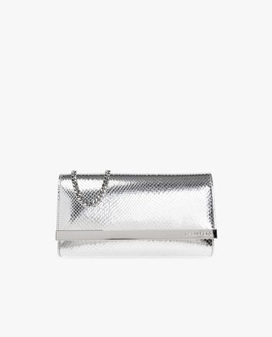  DSQUARED2 - Clutch nữ phom chữ nhật ánh bạc 