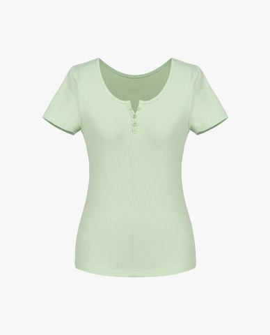  GIGI - Áo thun nữ cổ tròn tay ngắn phom ôm 