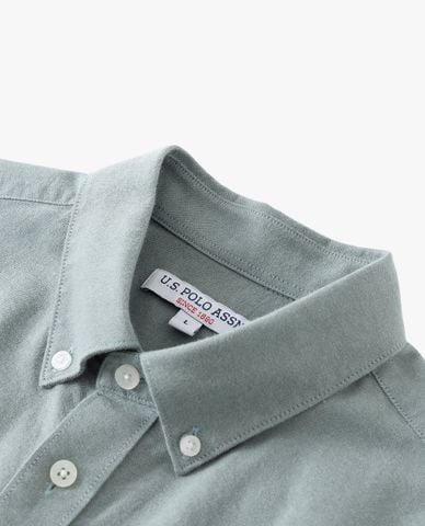  USPA - Áo sơ mi nam cổ bẻ tay dài thêu logo 