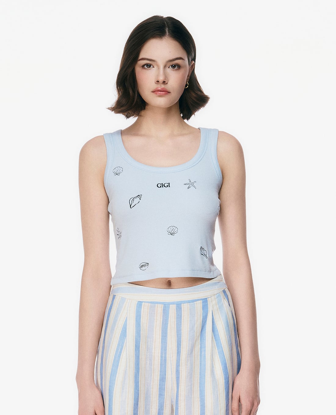 GIGI - Áo ba lỗ nữ cổ tròn phom ôm