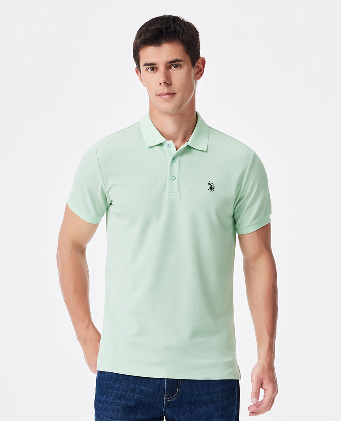 USPA - Áo polo nam cổ bẻ tay ngắn thêu logo