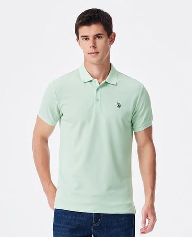  USPA - Áo polo nam cổ bẻ tay ngắn thêu logo 