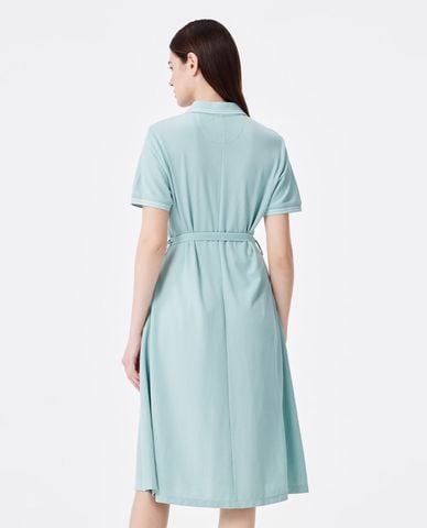 USPA - Đầm polo midi cổ bẻ tay ngắn thắt dây eo 