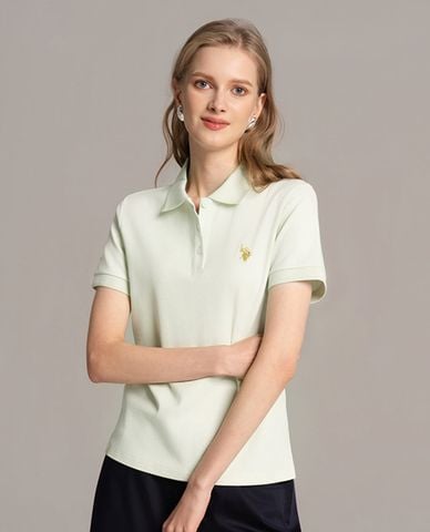  USPA - Áo polo nữ cổ bẻ tay ngắn thêu logo 