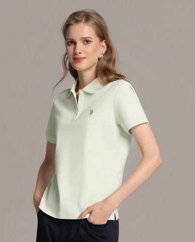  USPA - Áo polo nữ cổ bẻ tay ngắn thêu logo 