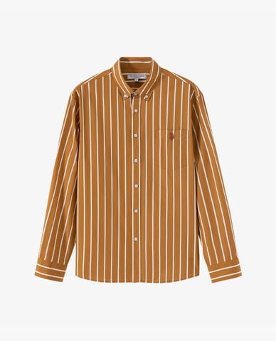  USPA - Áo sơ mi nam cổ bẻ tay dài kẻ sọc 
