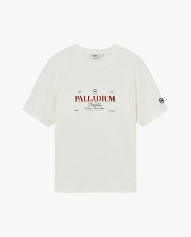  PALLADIUM - Áo thun nam cổ tròn tay ngắn in họa tiết 