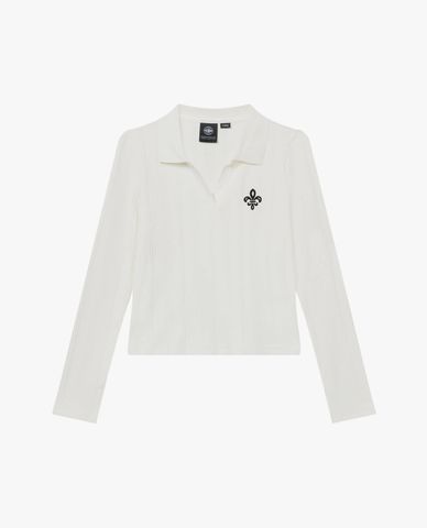  PALLADIUM - Áo dệt kim nữ cổ bẻ tay dài Vintage 