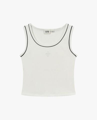  PALLADIUM - Áo ba lỗ nữ cổ tròn phối viền 