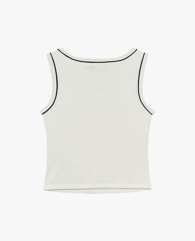  PALLADIUM - Áo ba lỗ nữ cổ tròn phối viền 