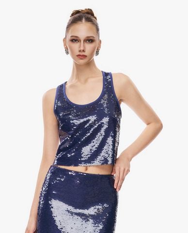 GIGI - Áo ba lỗ nữ phom croptop đính sequin 