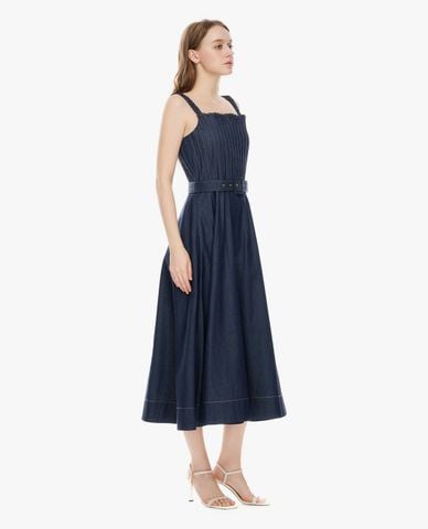  GIGI - Đầm hai dây midi phối đai thắt 