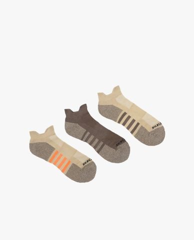  SKECHERS - Set 3 vớ nam cổ ngắn kẻ sọc 