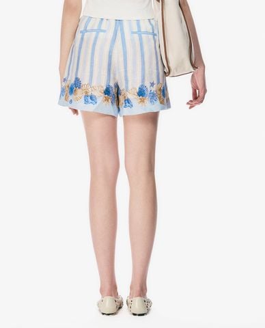  GIGI - Quần short nữ ống rộng kẻ sọc in hoa 