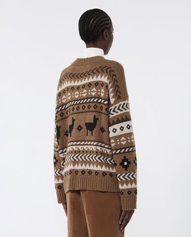  WEEKEND MAX MARA - Áo khoác cardigan nữ tay dài phối họa tiết Ovatta 