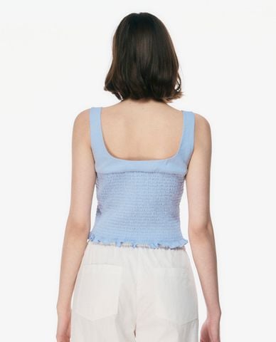  GIGI - Áo hai dây nữ cổ vuông phom ôm viền bèo 