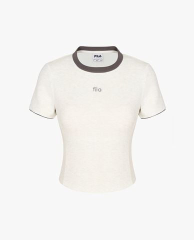  FILA - Áo thun nữ cổ tròn tay ngắn phom ôm 