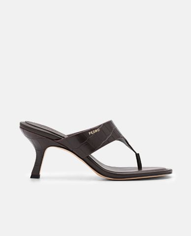  PEDRO - Giày mules cao gót nữ mũi tròn 