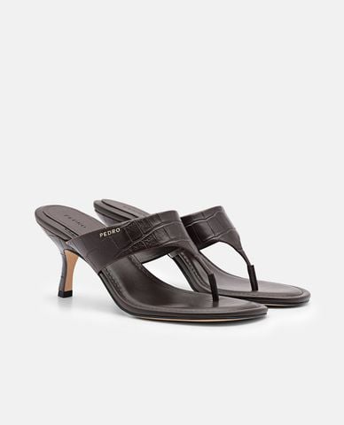  PEDRO - Giày mules cao gót nữ mũi tròn 