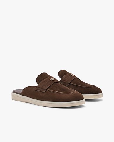  PEDRO - Giày mules nữ đế bệt mũi tròn Suede 