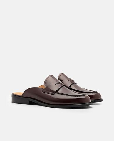  PEDRO - Giày mules nữ đế bệt mũi tròn Mackenzie Leather 