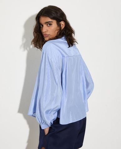  MAX&Co. - Áo sơ mi nữ cổ trụ tay dài kẻ sọc Mcobanda 