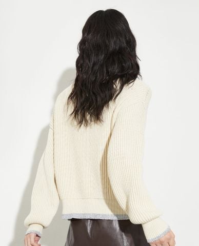  MAX&Co. - Áo khoác dệt kim nữ cổ bẻ phối viền Mcoquinoa 